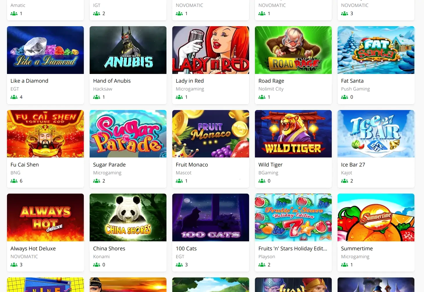 Lyckost online casino spelutbud med slots och live casino